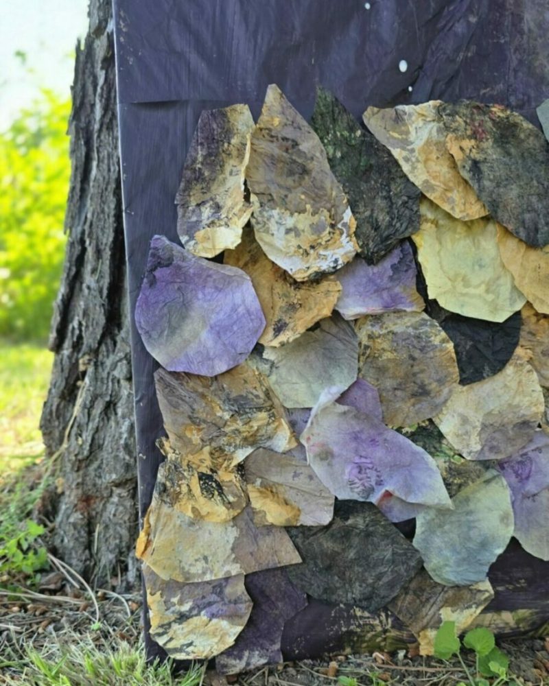 Papier recyclé teintes par des encres végétales